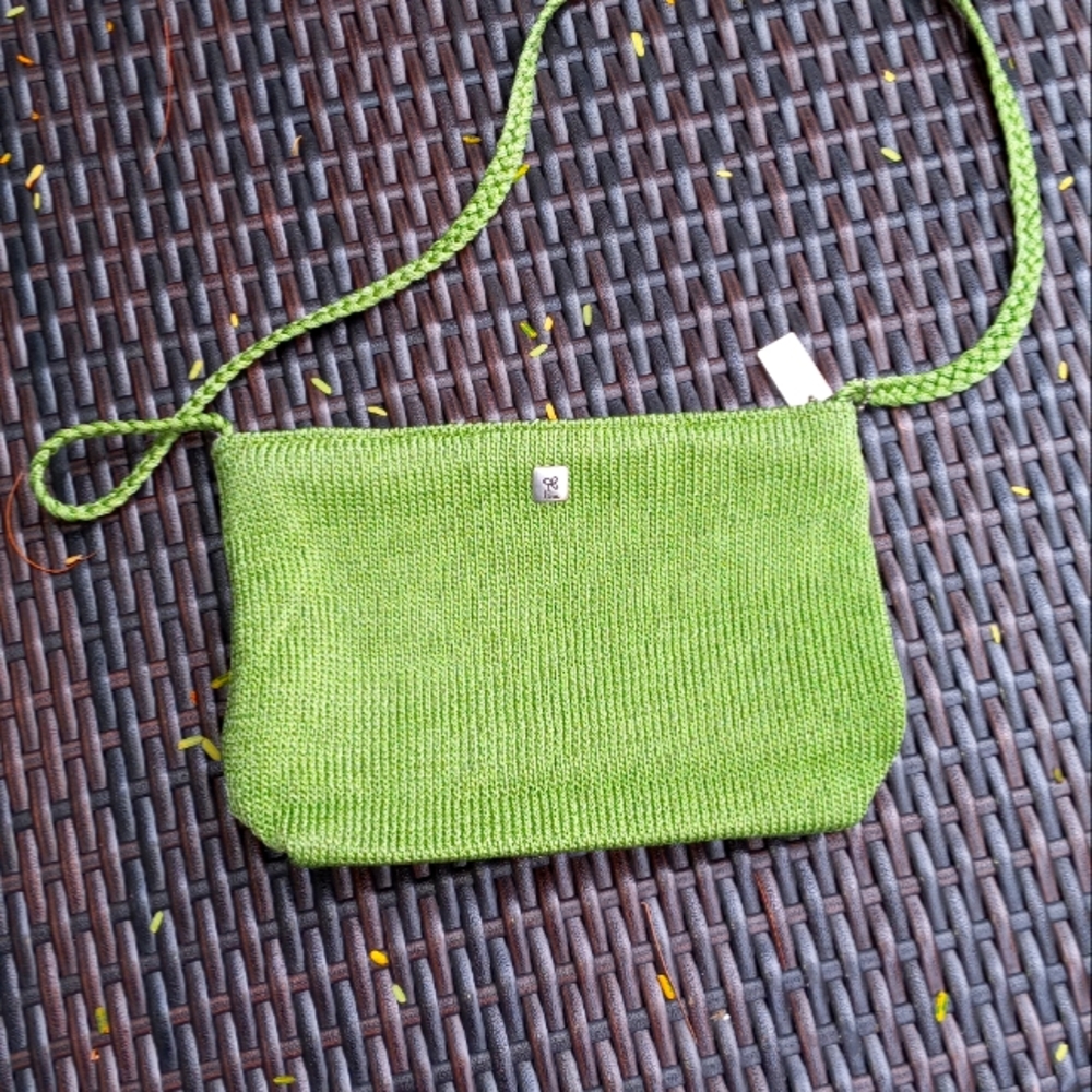 Lina Green Knit Shoulder Bag